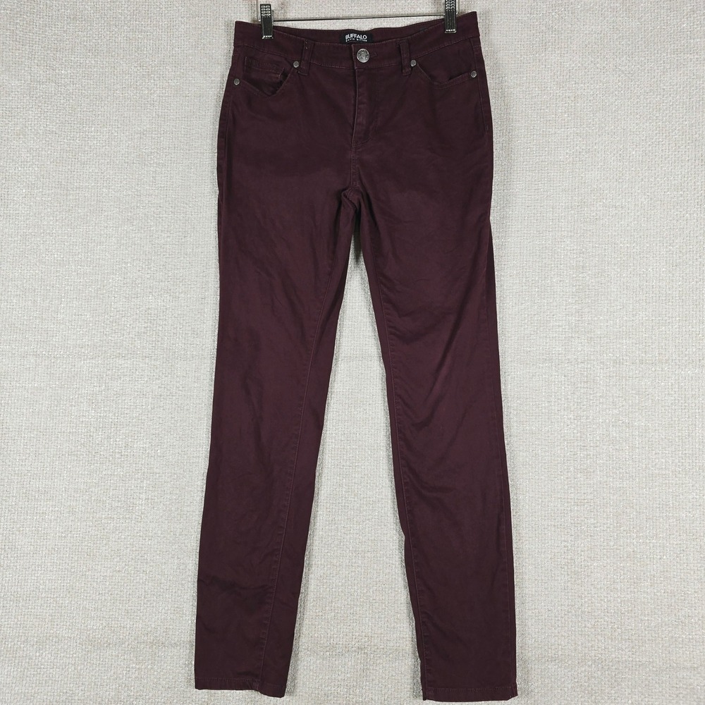 Buffalo David Bitton Hope Burgundy Mid-Rise Skinny Stretch Pants Size 4/27